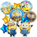 10PCS Minions Foil Balloons, Minion Character Themed Birthday Party Decoration for Backdrop, Table