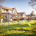 6 in 1 Swing Sets for Outside, SHINPT Playground Sets for Backyard with Climbing Rope Ladder, Disc Swing, Monkey Bar Swing, Slide and Climbing, Saucer Swing, Multifunctional Playset for Age 3 10