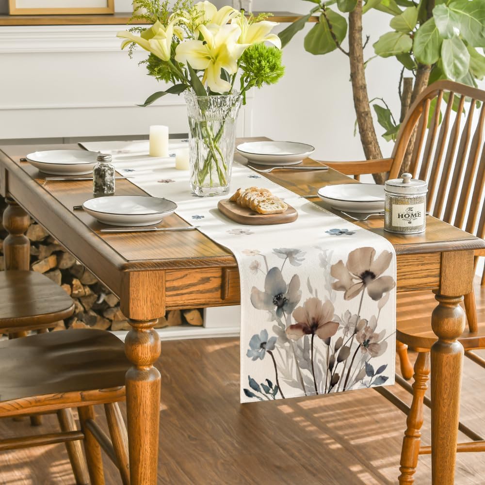Table Runner, Seasonal Summer Kitchen Dining Table Decoration for Home Party Decor 13x72 Inch